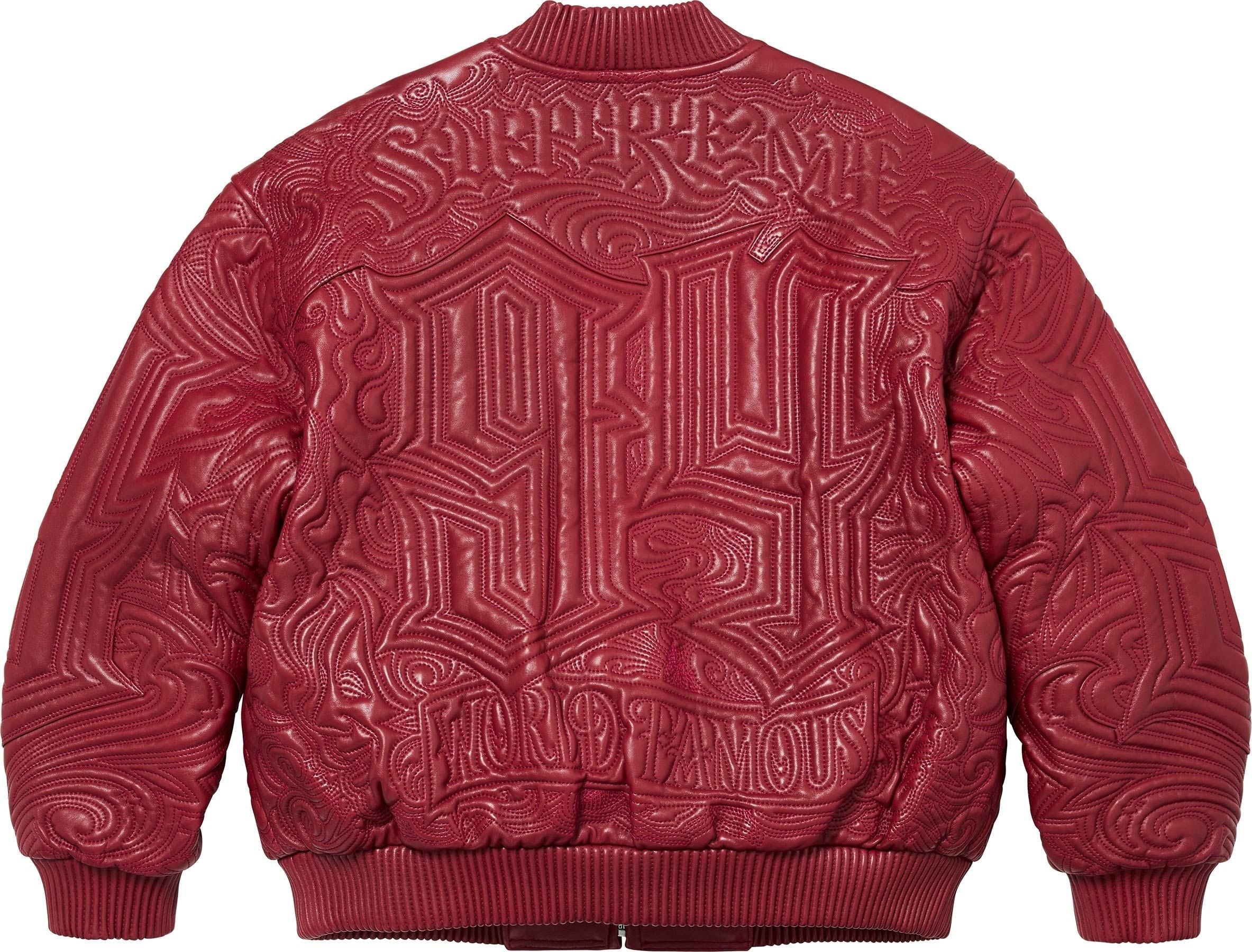 Mister Cartoon Embroidered Leather Jacket view 9